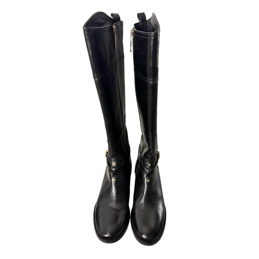 Tory Burch Brita Riding Black Leather Boots  6